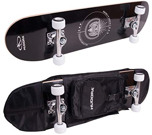 HUDORA Skateboard Columbia Heights ABEC 3 mit Rucksack - Skateboarding, 12173