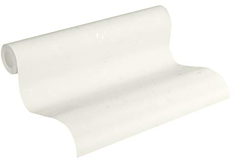 A.S. Création Jade 2 papier peint intissé avec motif béton papier peint uni 10,05 m x 0,53 m - blanc structuré uni Made in Germany - 224040