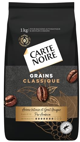 Carte Noire Classique Grains, Café en Grain Pur Arabica, Arôme intense et unique, Paquet de 1kg