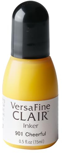 Tsukineko VersaFine Clair Refill Nachfülltinte - 15 ml - Gelb, Cheerful - Zubehör Reinker für VersaFine Clair Stempelkissen