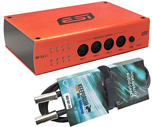 ESI M4U eX USB 3.0 MIDI-Interface mit 8 Ports + keepdrum MIDI-Kabel 2m