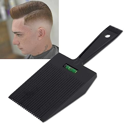 Platt topp guide kam, hårklippningskam barberare butik frisyrverktyg med exakt vattennivelleringssystem frisörverktyg bred (svart)