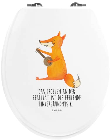 Mr. & Mrs. Panda Motiv WC Sitz Fuchs Gitarre - Geschenk, Toilette, Musik, Klodeckel, Toilettendeckel, Musiker, trällern, WC-Sitz, Sängerin,