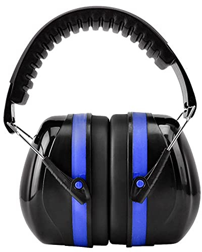 Kuuleyn Orejeras insonorizadas, Protectores auditivos antirruido Deportes Estudio del sueño Protección auditiva Orejeras Auriculares Profesionales Ajustables para Disparar en el Trabajo(Azul)