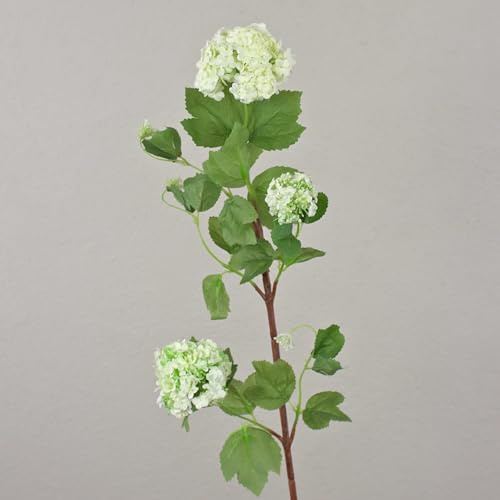 artplants.de Künstlicher Schneeball DJAMILA, weiß-grün, 75cm, Ø4-8cm - Kunstzweig Schneeball