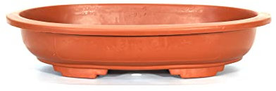 Vaso ovale per Piante e Bonsai in plastica marrone cm. 55