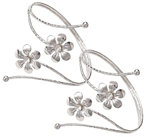 FOMIYES 2 fermatenda, cravatta, in metallo, con fiori, per tende, per finestre, per camera da letto, cameretta dei bambini