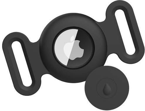 Vancle Airtag Étuis Collier pour Chien et Chat, Coque en Silicone Étanche pour Apple AirTag GPS Finder, 1pc Housse de AirTag Protection pour Pet Colliers de Compagnie Anti-Perte Porte-clés AirTag