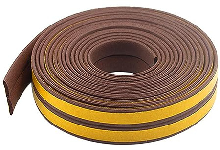 Tuokay 20M Dichtungsband, 9mm (Breite) x 2mm (Dicken), I/L-Profil (Braun) | Türdichtung Selbstklebend, Gummidichtung für Türen Fensterdichtung Windschutz Lärm