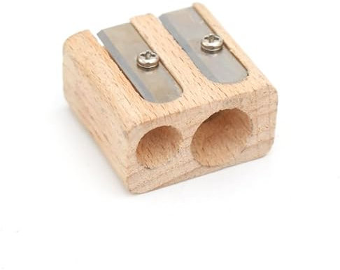 Holz-Bleistiftspitzer, Einzelloch, Doppelloch, tragbarer Holz-Stiftspitzer, Schreibwaren, Büro, Schulbedarf(Double Hole)