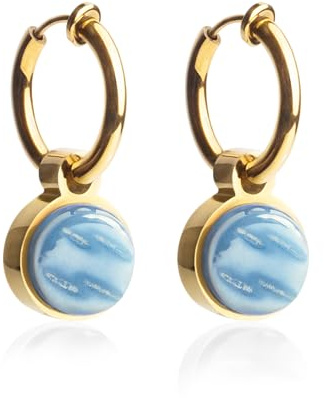 Clip Ohrringe mit Anhänger • Gold Ohrclips aus Edelstahl 18k vergoldet • mit Charm zum Wechseln • nachhaltig & handgemacht • MIX AND MATCH • Ø 14 mm