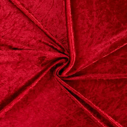 Pannesamt Meterware | 1 Meter | 26 Farben | Brilliant Samt | 145 cm breit | Stoff | Velour (Rot)