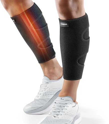 CAMBIVO Waden Kompression Wadenbandage 2 Stücke, Verstellbare Bandage, Wasserabweisender Wadenstütze Kompressionsstrümpfe ohne Fuß Muskelschmerzen, Schwellungen, Zerrungen, Krämpfe