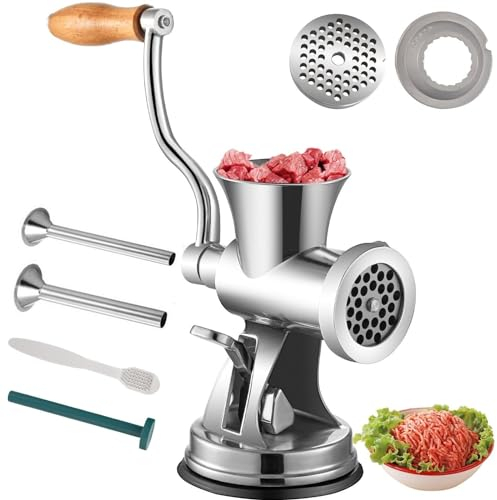 Picadora de carne manual multifuncional de acero inoxidable, máquina for hacer salchichas y molinillo de café en polvo for uso doméstico