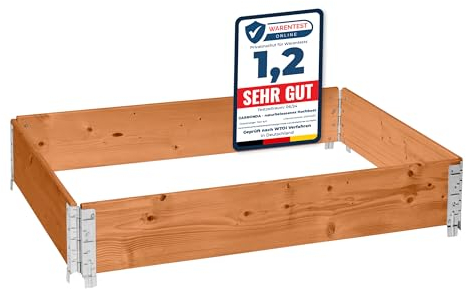 Garronda Orto Rialzato da Esterno per Giardino, Cassoni Orto, Aiuola Rialzata con Telaio in Legno 120x80 cm, Grandi Fioriere per Piante, Fiori, Erbe, Frutta e Verdura GD-0075 (Marrone, 1 pz)