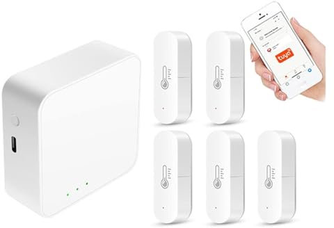 Sistema de Alarma DIY de Seguridad para el hogar, Tuya WiFi ZIGBEE Bluetooth Smart Home System System Door Open Sensor Hub Smart Life App Trabajo Remoto Kit de Alarma antirrobo de Bricolaje(H)