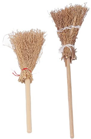 20 Pezzi Mini Scopa da Strega bambù 14 Cm 10 Cm Artigianato in Paglia di Halloween per Feste Scolastiche Cosplay Mini Scopa Decorazioni di Halloween Accessorio Mago