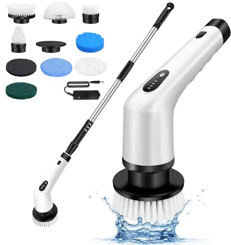 Elektrische Reinigungsbürste 3200 U/Min Zwei Geschwindigkeiten Reinigungsbürste Elektrisch, Electric Cleaning Brush Mit 10 Austauschbaren Bohrbürstenköpfen, 2 Modi Elektrische Bürste Zum Putzen