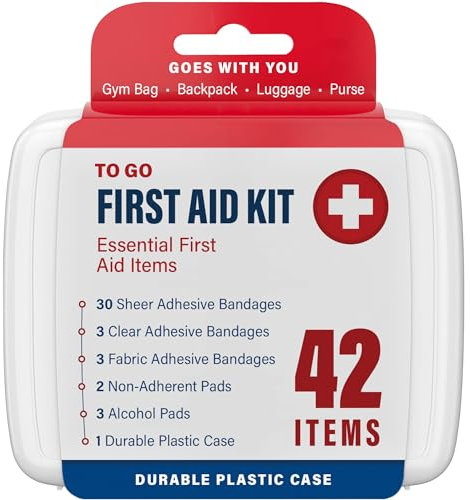 DecorRack Assorted Plasters for First Aid Box, 1 Pack of 42 Items, Elastoplast Fabric Plaster, Travel Bag Medicine, Flexible Wound Care, Suitable for Backpack, Car, Work, Home (42 Pieces)