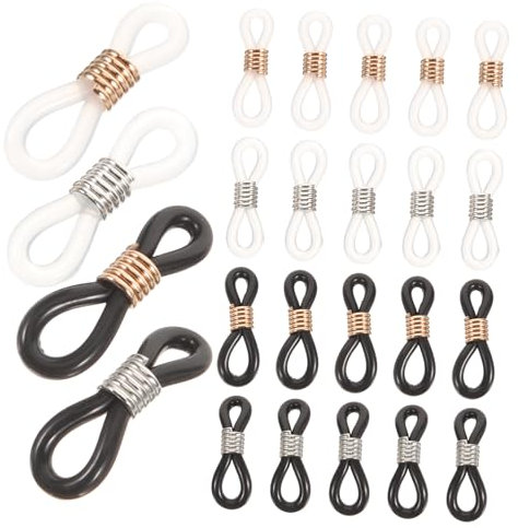 COLLBATH 100stücke Brillenhalter Aus Silikon Mit -ring Verstellbare Brillenkordel Brillenkettenschnalle Brillenhalterkette Mit Metallspirale Für Brillen