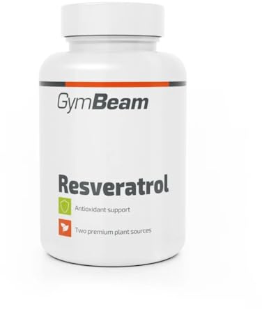 GymBeam Resveratrol (Kapseln) - 200 mg Resveratrol pro Tagesdosis, enthält Traubenrebe-Extrakt und Japanischer Knöterichwurzelextrakt, unterstützt Herz-Kreislauf-System & Zellschutz, vegan, 60 caps
