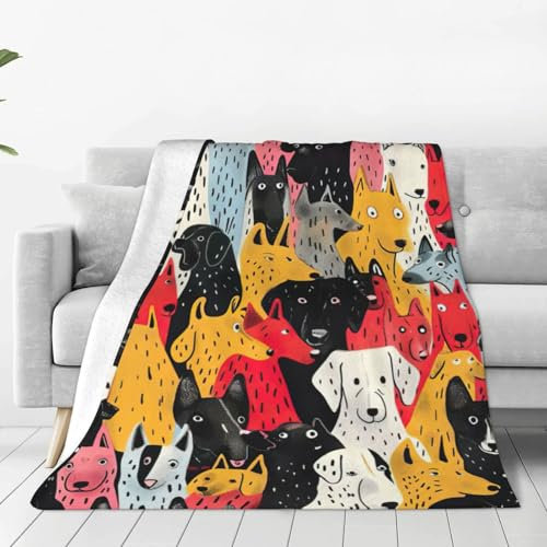 Flanelldecke mit Hundemuster, ultimativer Komfort, tragbare Decke, leichte Luxus-Baumwolldecke