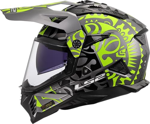LS2, Motocrosshelme PIONEER II RANGI Gloss H-V Yellow, XS