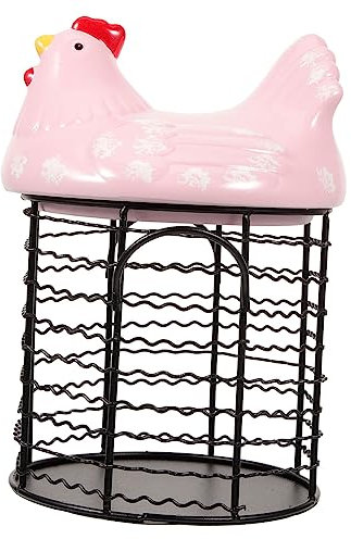 CONGARTENO Hen-shaped Mesh Basket Lid for Kitchen Storage for Eggs and Fruits Farmhouse Style Decor and Functional Kitchen Organizer