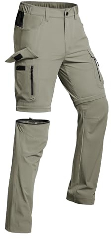 Vzteek Pantaloni da trekking da uomo, con zip off, per attività all'aria aperta, estivi, in softshell, elasticizzati, corti, per escursioni, baggy, ciclismo, lavoro, 6XL