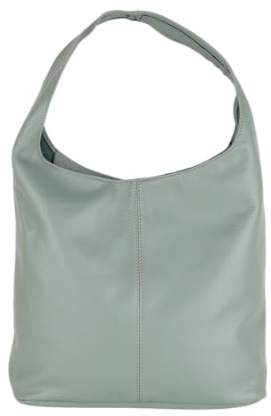 MIRROSI Beuteltasche Damen aus Echtleder – Made in Italy – Shopper & Tragetasche 33x32x16 cm – Handtasche mit viel Stauraum – Leder Schultertasche