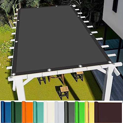 Grande vela ombreggiante grigio scuro, 6 x 6,5 m, 98% resistente ai raggi UV, impermeabile, perfetta per esterni, giardino, patio, feste e cortili, corda inclusa