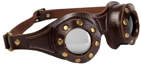 Generisk vintage motorcykelglasögon – steampunk halloweenglasögon – fashionabla retro justerbara för män kostym cosplay anime konventions fester