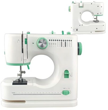 Máquina de coser con pedal, Maquina coser portatil con 12 puntadas, Pequeña máquina de coser para principiantes y niños