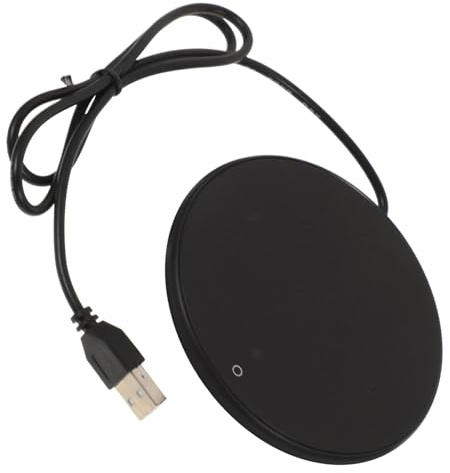 LALADEFIEE USB Mug Warmer Touch Control 3-Temperature Settings, Black Electric Heated Coaster for Coffee, Tea, Milk Desk Beverage Heater for Home and Office