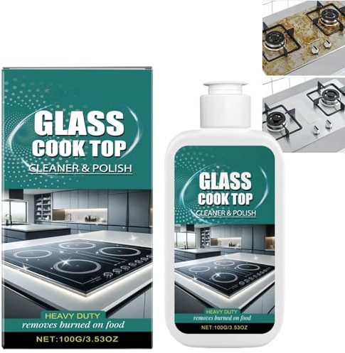 Ceramic Hob Cleaner & Quartz Worktop Cleaner Spray, Stove Glass Cleaner Polish for Scratch-Free Cleaning, Universal Glass Hob & Oven Gla/ss Clean/er, Cooktop & Cooker Clean/er with Wide Applications