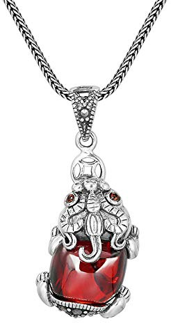 925 silver halsband granat hänge mode nyckelben kedja smycken