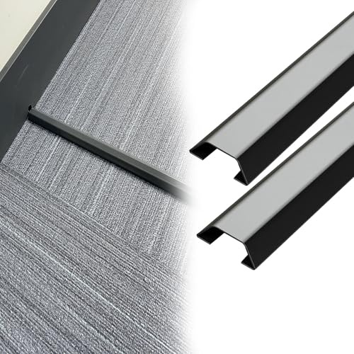 Cache Cable Goulotte de Chemin de câbles Murale en métal, Longueur de 50 à 180 cm, Bande de Couverture câble Noire, kit Gestion Sol Auto-adhésif(2 PCS,W 30 MM L 150 CM)
