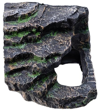 osiuujkw Resin Reptile Rock Gömställe Akvarium Habitat Dekor Dekorativ För Terrarium Till Husdjurs Habitat Och Solplats Gömställe Grotta Gömställen För Vattensköldpaddor Reptil