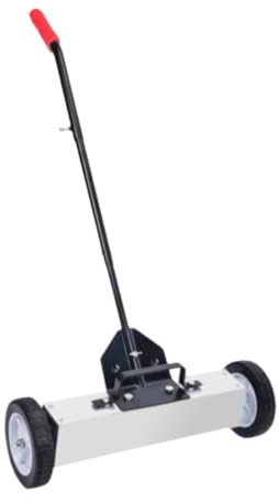 Pugermering Balayeuse Magnétique à Roues et Mécanisme Coulissant, Fixation Magnétique, Balayeuse à Gazon, Nettoyage Des Métaux pour Atelier, 18 Pouces