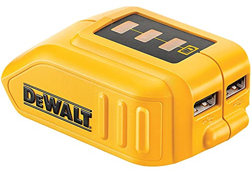 DEWALT 12V/20V MAX USB Charger with 2 Ports and State of Charge Indicator(DCB090)