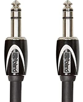 Roland Black-Serie Stereo-Verbindungskabel – 6,3-mm-TRS-Klinkenstecker, Länge: 1m – RCC-3-TRTR