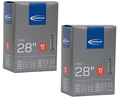 Schwalbe SV17 Inner Tubes 700 x 28-45c / 28 27, Presta 40mm Valve (2 Pack)