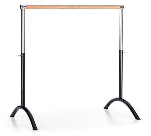 Klarfit Bar Lerina Ballet Bar - Ballet Barre for Home, Ballet Barre, Ballet Bar, Mobile Ballet Bar, Freestanding Ballet Bar, 38mm Dia, Height Adjustable Design, Material: Steel - Black