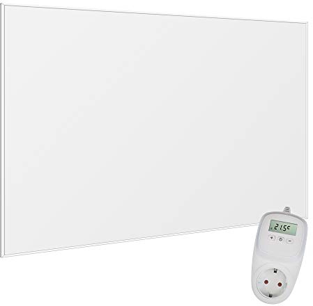 VIESTA® F1200 infraröd väggvärmare 1200W med TH10-termostat – platt carbon crystal-värmepanel – elektrisk infravärmare för väggmontering, idealisk för vardagsrum och badrum