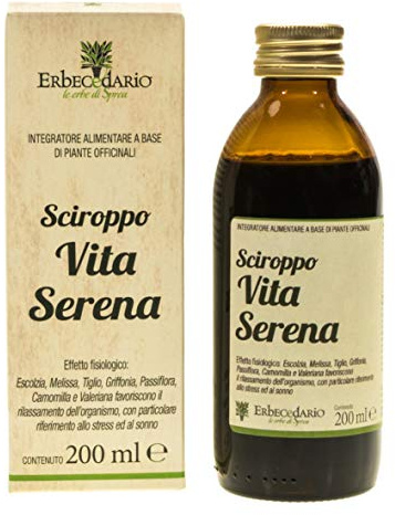 Sciroppo Vita Serena Erbecedario, Integratore Rilassante Naturale Antistress, Ideale per Contrastare La Stanchezza Fisica e Mentale, Per Agitazione e Nervosismo - 200ml