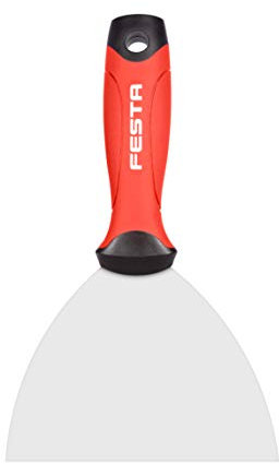 Couteau à joint – Couteau à enduire de qualité professionnelle de 14 cm avec lame en acier inoxydable – Couteau à mastic avec poignées en caoutchouc, fixation robuste – Grattoir à peinture et papier