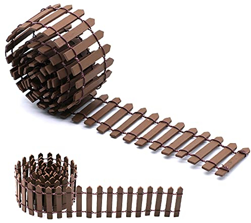 Clôture de jardin miniature en bois, flexible, Décoration de Jardin Mini Clôture en Bois