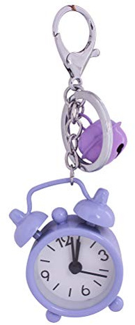 UKCOCO Stilvolle Uhr 1PC Mini Clock Schlüsselbund Wecker Schlüsselring Kreative Schlüsselhalter Tasche Anhänger Geschenk Schlüsselanhänger für Studenten Lila