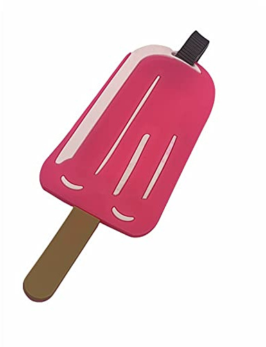 Gepäckanhänger aus Silikon-PVC, lustige Reisekoffer-Etiketten, Luggage ID Tag (Eis)