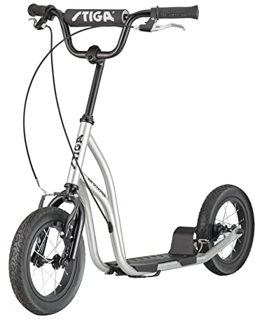 STIGA Air Scooter Großer Kickscooter - Robuster Cityroller, Höhenverstellbarer Lenker, Stahlrahmen, Handbremse, Aluminiumfelgen und Griffe - Geeignet ab 7 Jahren - Maximale Traglast 100 kg